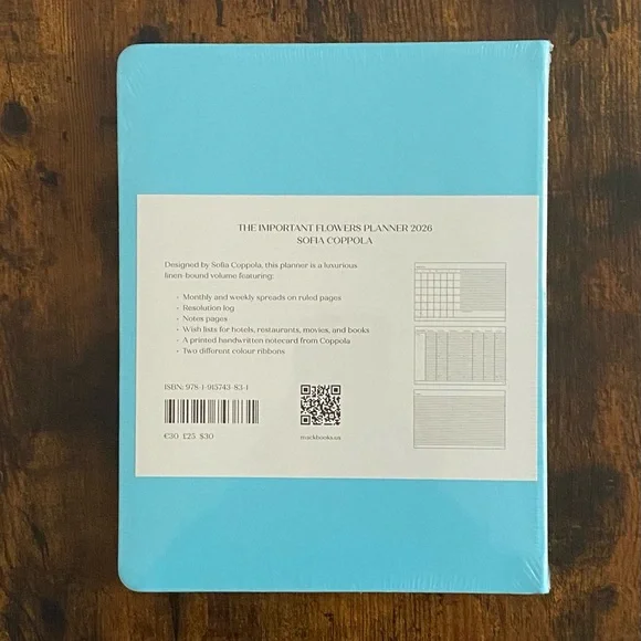 New Sofia Coppola Important Flowers 2026 Monthly Weekly Planner w/signature card - Picture 10 of 12